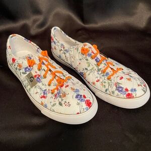 Guess GBG Los Angeles by Woman's Floral Canvas Shoes Sz 8.5 M